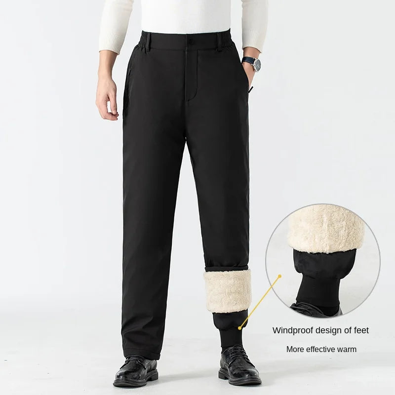 Pantalon élégant à doublure en polaire chaude