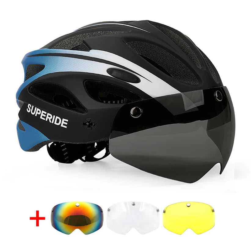 Casque Vélo Ultra Léger avec 3 Visières Amovibles et magnétiques