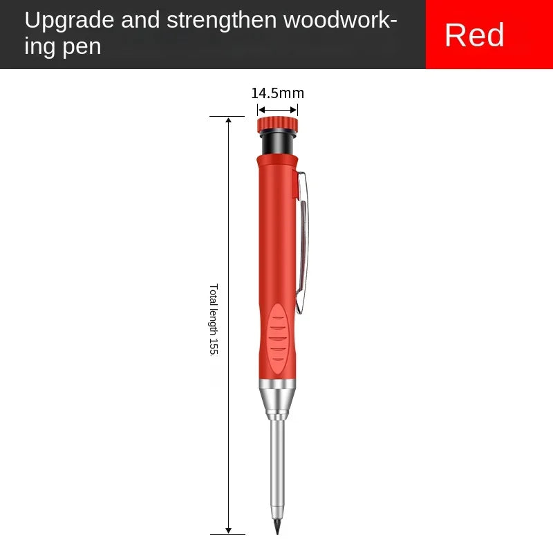 Crayon de Charpentier 2.8mm avec Taille-Crayon Intégré + Recharges Mines OFFERTES