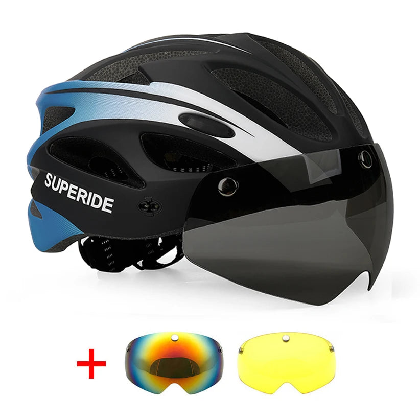 Casque Vélo Ultra Léger avec 3 Visières Amovibles et magnétiques