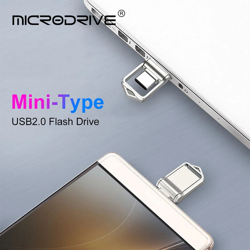 Mini Clé USB 2 en 1 MicroDrive Flash - 16GO à 512GO