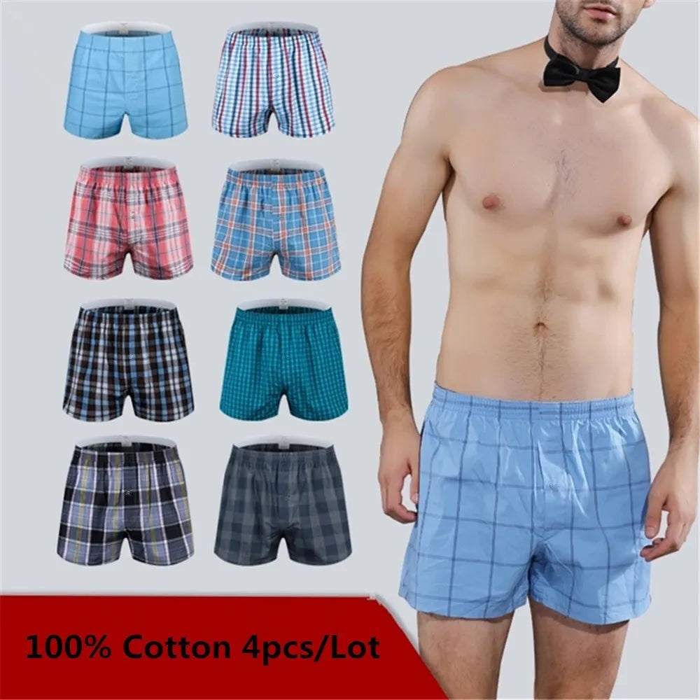 Lot de 4 Sous-Vêtements Homme Coton Grand Confort