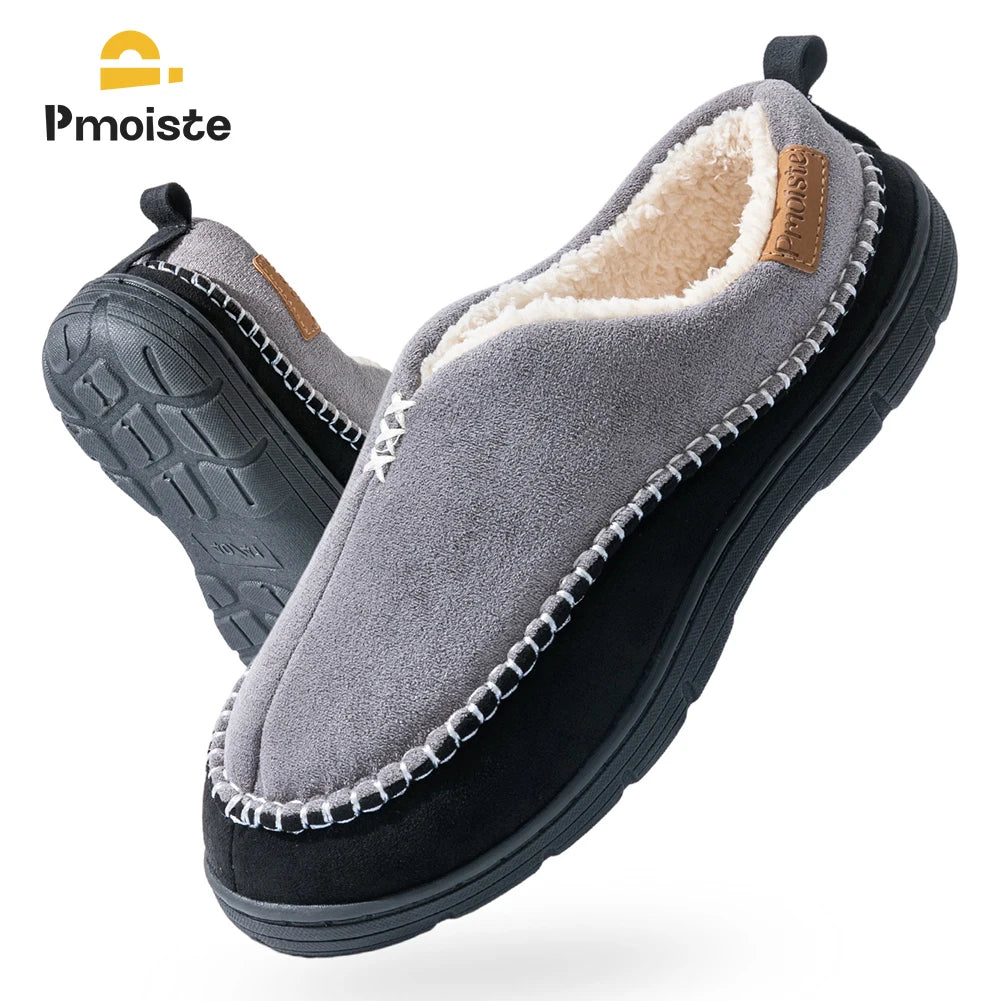Chaussons Bicolore en Peluche Chaude & Antidérapants - Homme