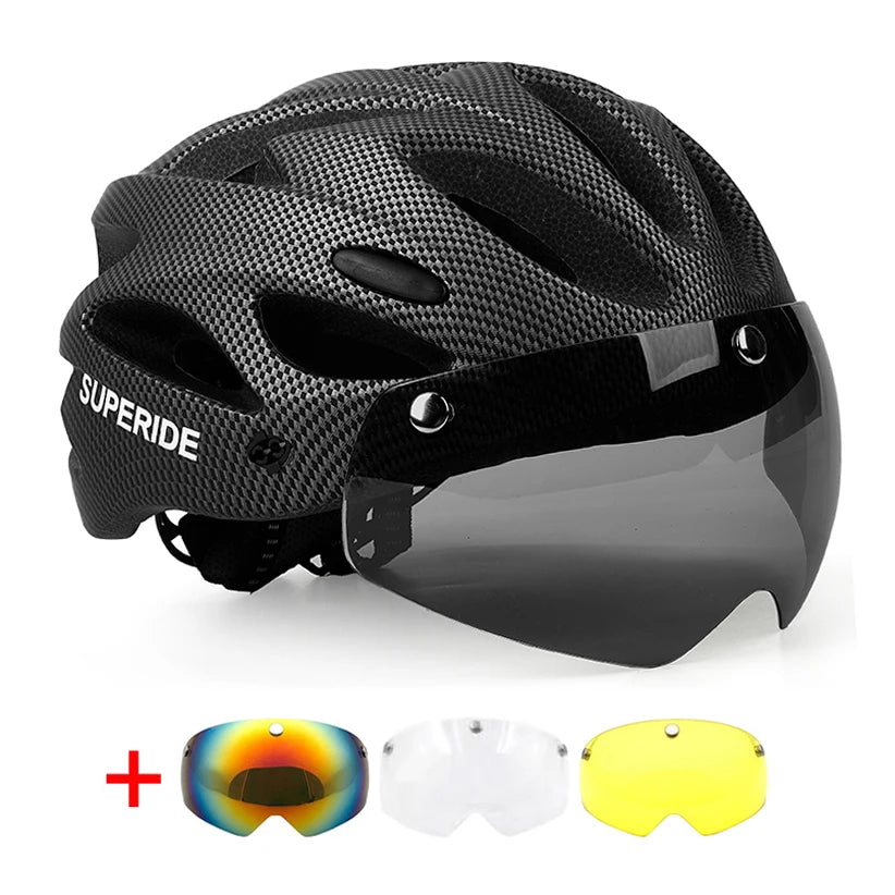 Casque Vélo Ultra Léger avec 3 Visières Amovibles et magnétiques