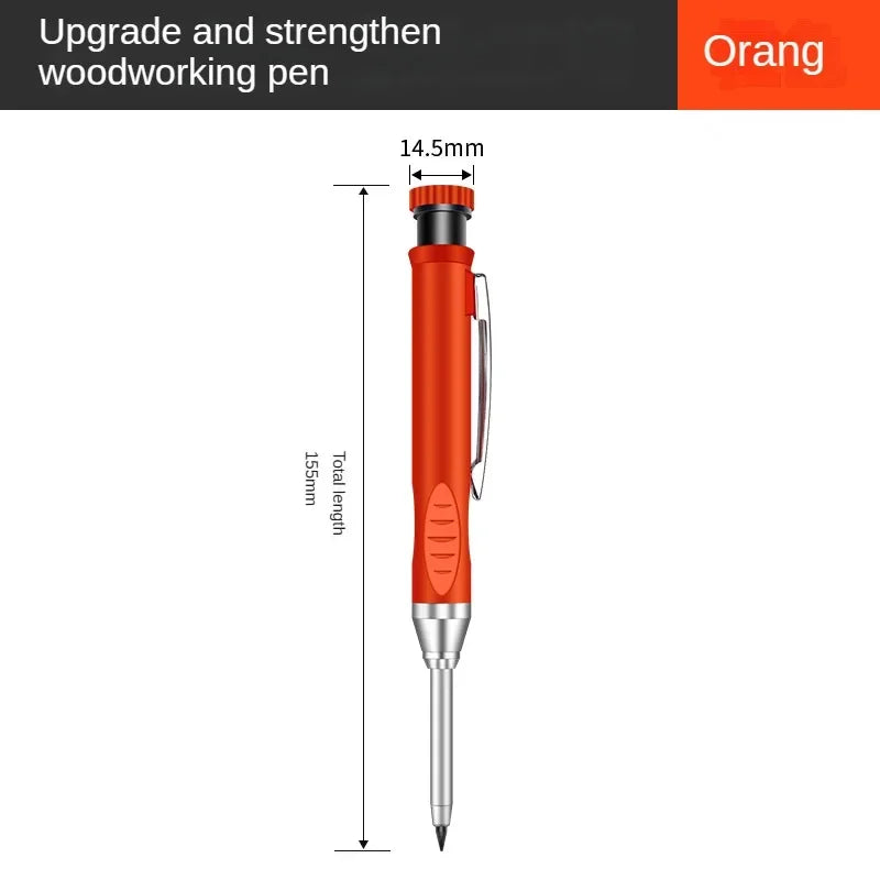 Crayon de Charpentier 2.8mm avec Taille-Crayon Intégré + Recharges Mines OFFERTES