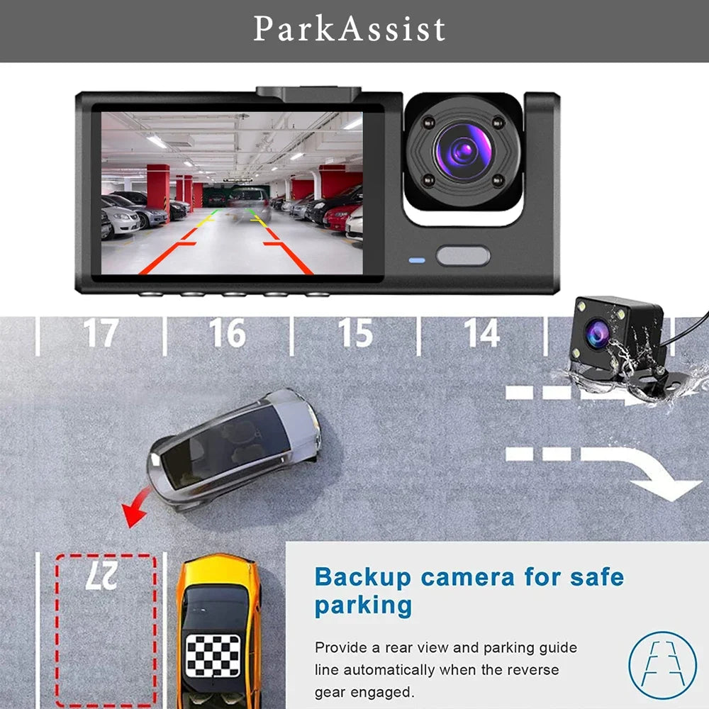 DASHCAM double objectif vision nocturne + carte SD 64gb