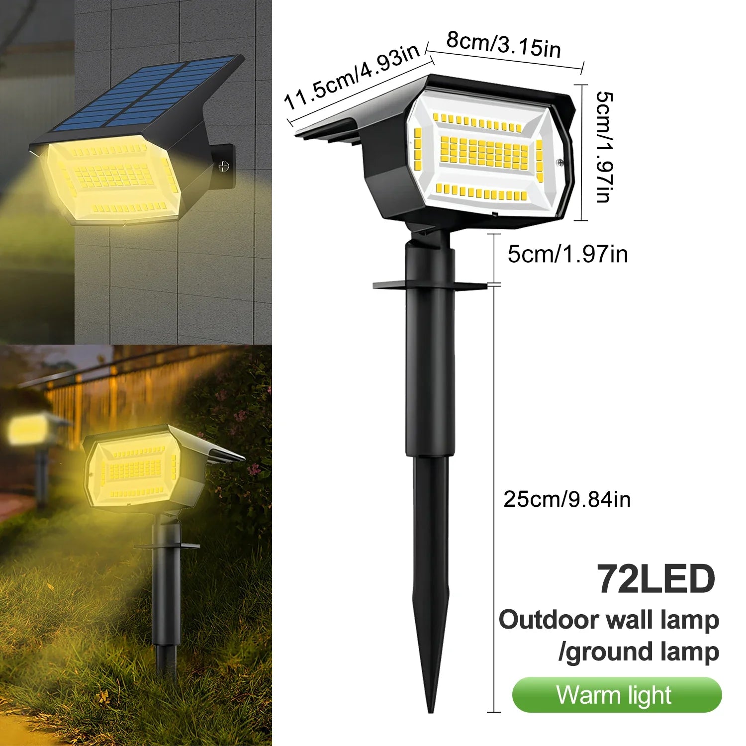 Projecteur LED Solaire pour Jardin et extérieur