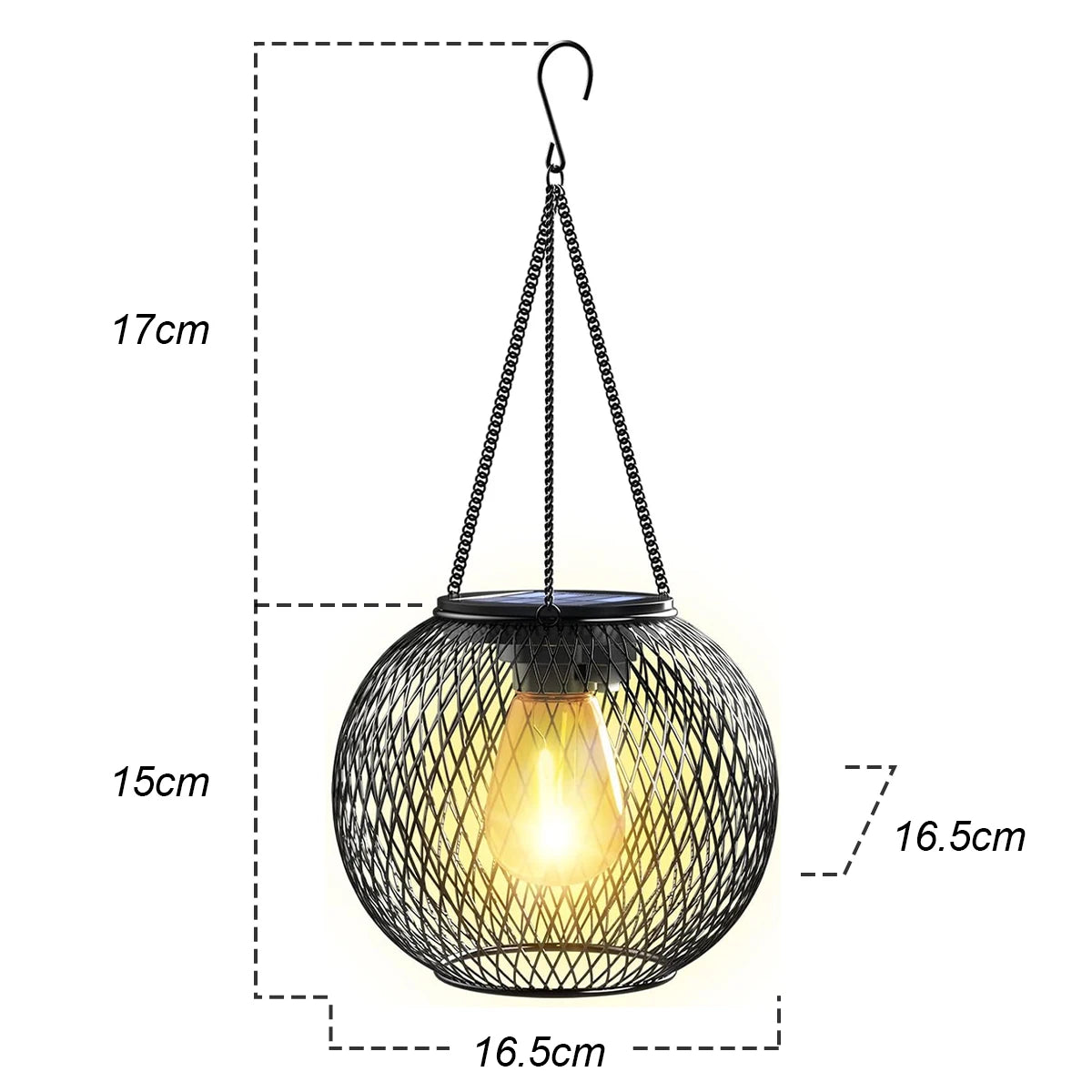 Lampe Solaire d'Extérieur à Crochet pour Suspendre