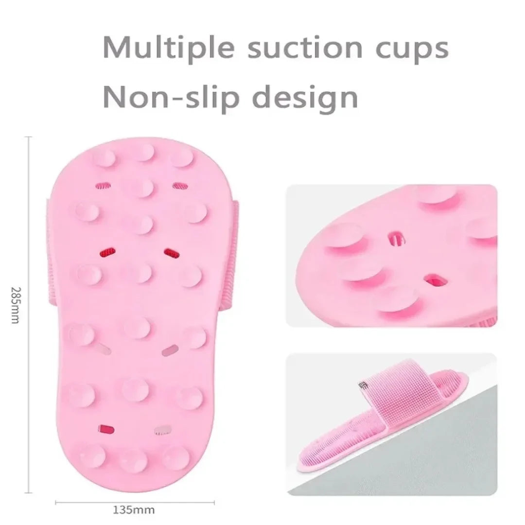 Pantoufle Lave-Pieds en Silicone – Brosse de Massage Exfoliante Antidérapante pour Douche