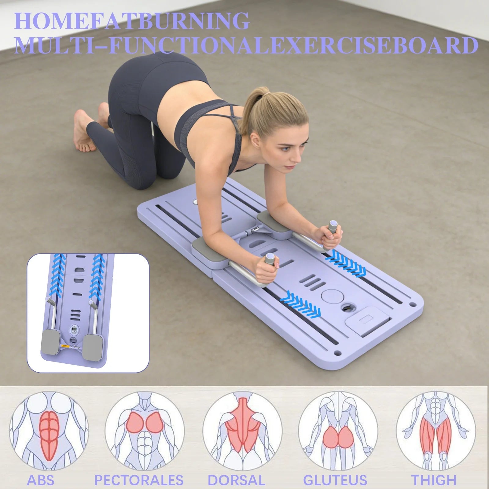 Planche de Pilates polyvalente — entraînement abdominal, pompes et fitness corps entier