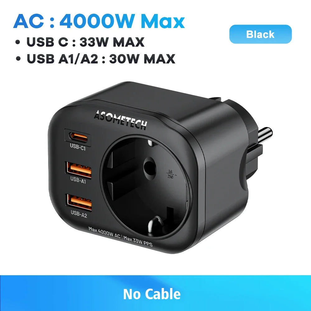 Multiprise 4000W avec Charge Rapide 33W