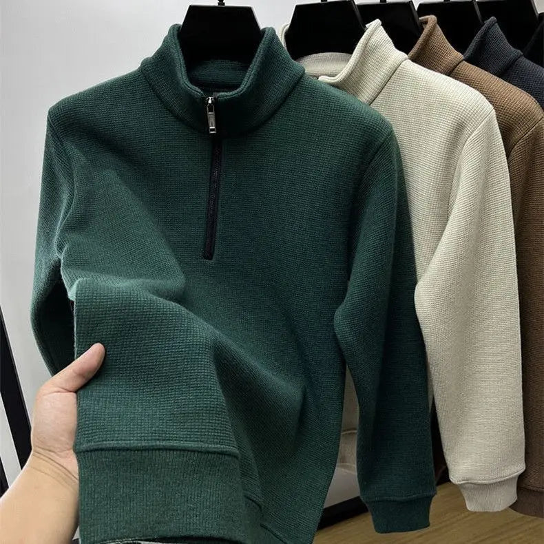 Pull col zippé effet gauffré - Homme