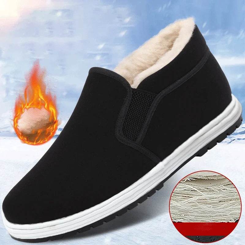 Chaussures Slip-On d'Hiver Antidérapantes à Doublure Fourrure