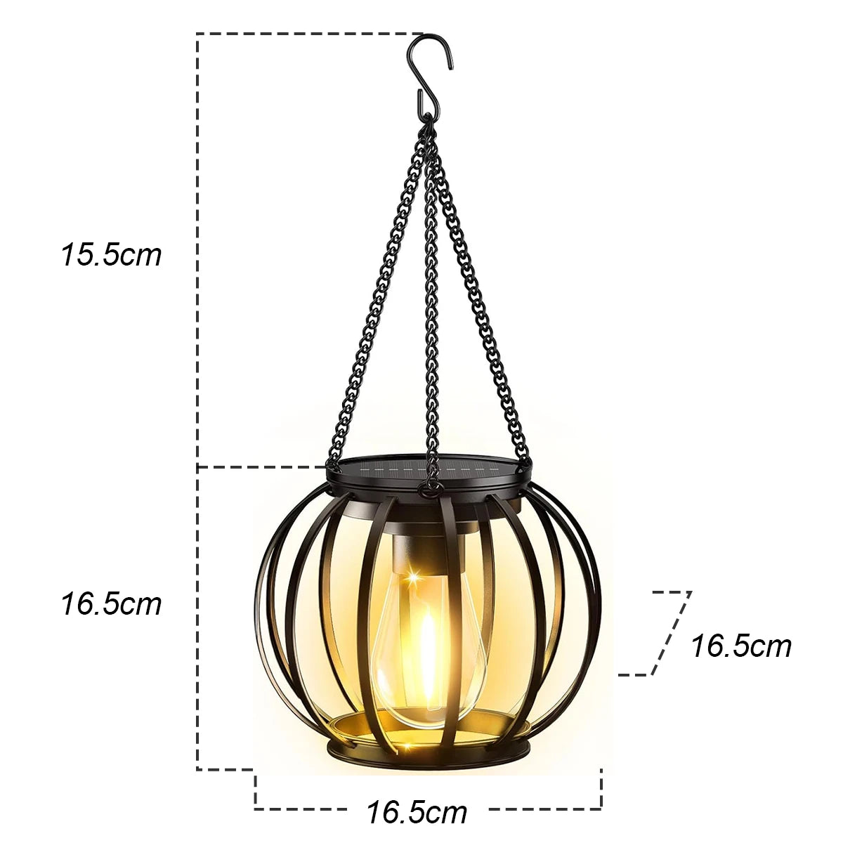Lampe Solaire d'Extérieur à Crochet pour Suspendre