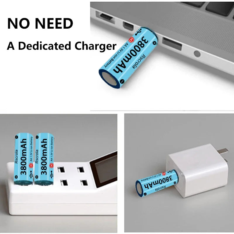 Pile AA Li-ion rechargeable USB 3800mAh — usage quotidien