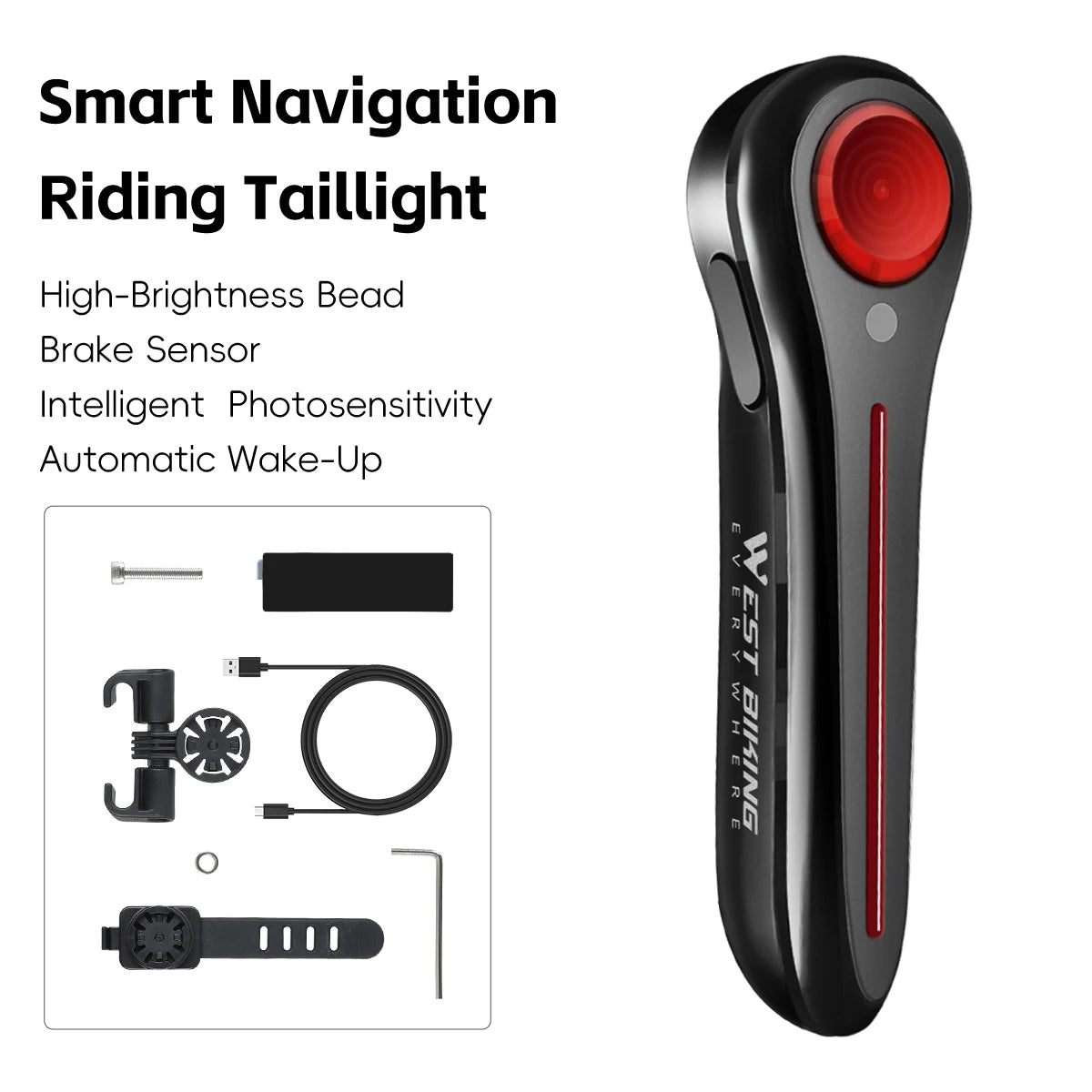 Feu arrière de vélo 6 Modes waterproof