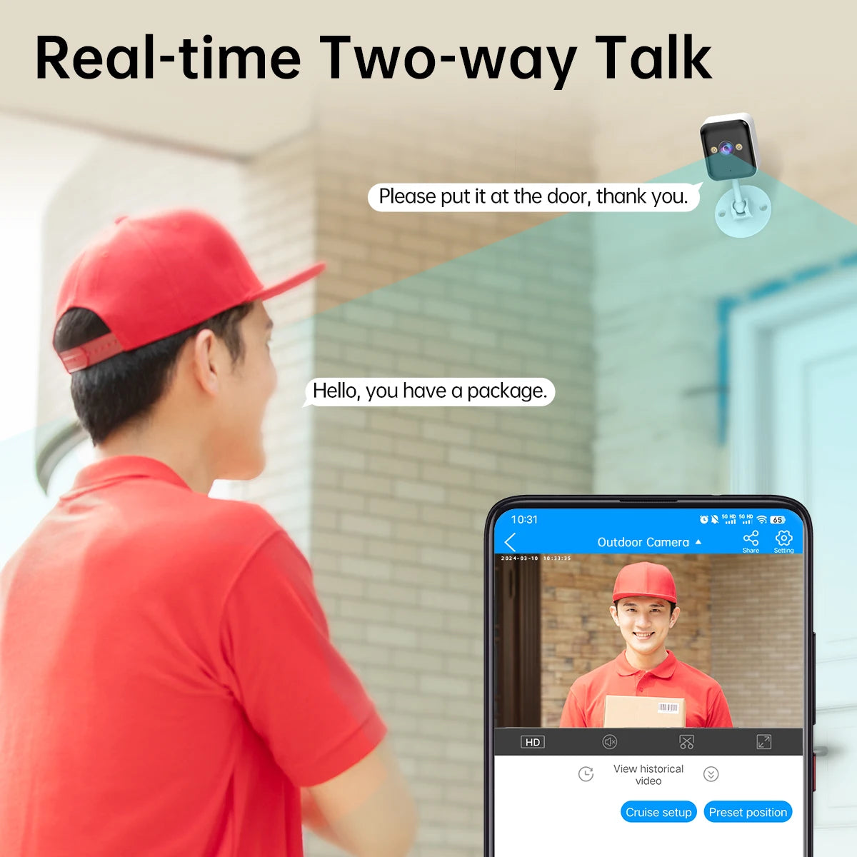 Caméra de Surveillance d'Extérieure CCTV Multifonctionnelle