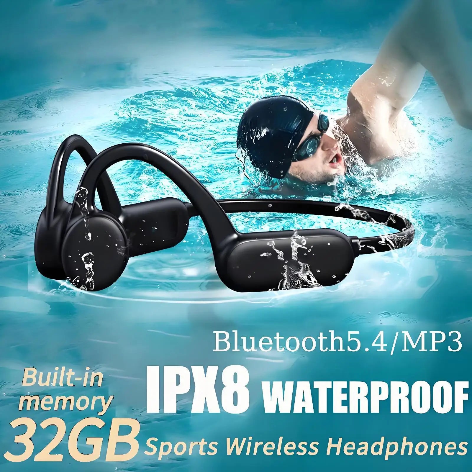 Casque Conduction Osseuse Étanche avec Micro Intégré