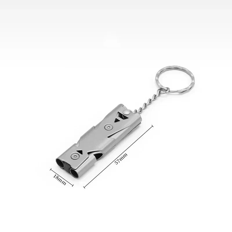 Sifflet de Survie à Double Tube Haute Puissance – Sifflet Métallique pour Randonnée, Camping et Secours