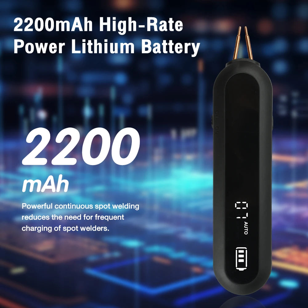 Soudeuse par Points Portable 18650 à 12 Niveaux — LED Intégrée