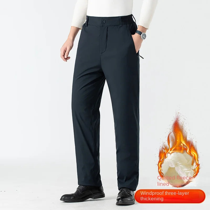 Pantalon élégant à doublure en polaire chaude