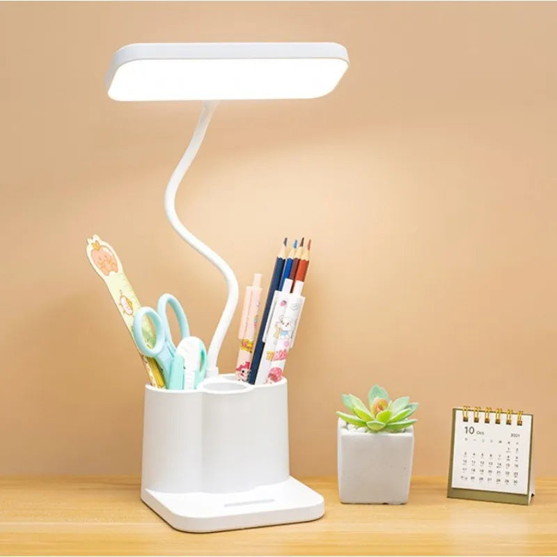 Lampe de Bureau LED avec Porte Stylos et support téléphone