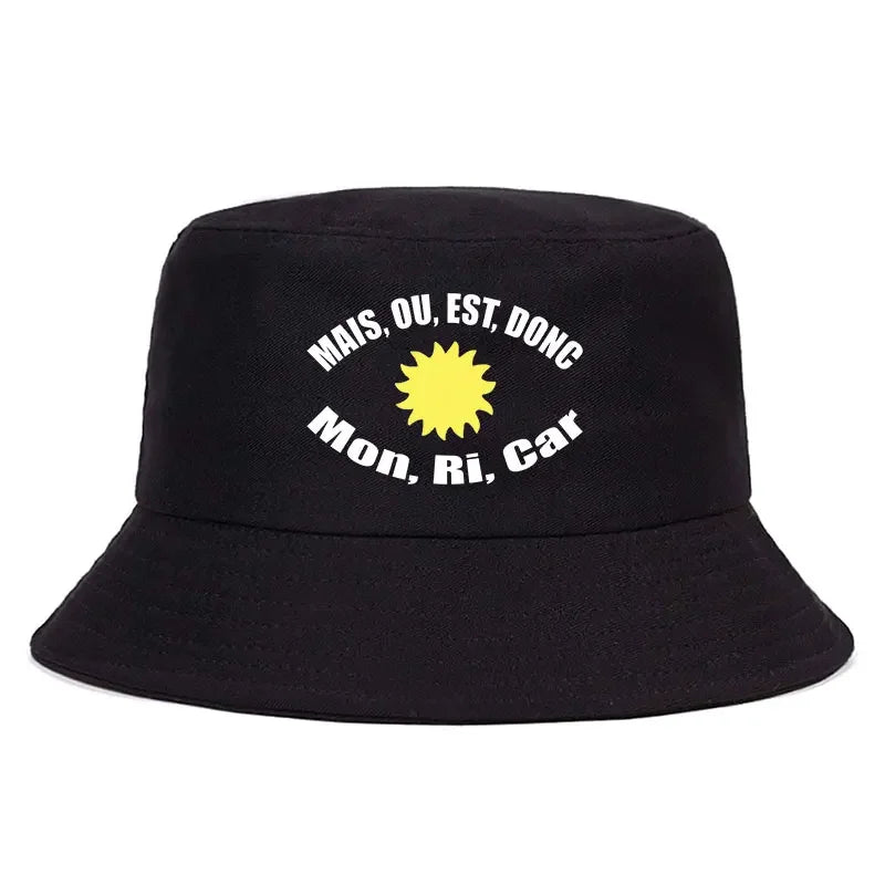 Chapeau Bob d'été Réversible "Mais, ou, est, donc, mon, ri, car"