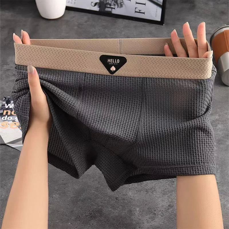 Lot de 4 Boxers Gauffrés Respirants - Grand Confort, Design Élégant & Extensible