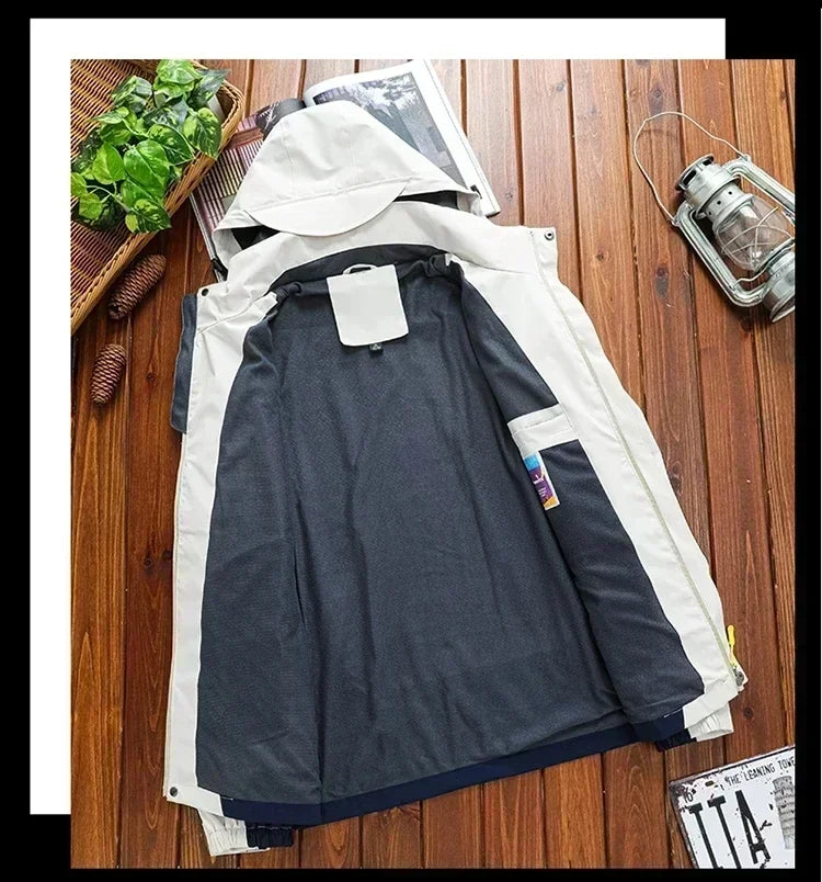 Manteau à Capuche Imperméable et Coupe-vent pour Homme