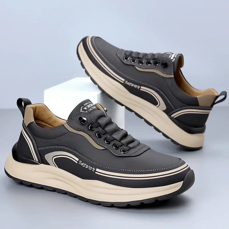 Chaussures Homme à Enfiler en Cuir PU – Légères, Respirantes, Antidérapantes & Confortables