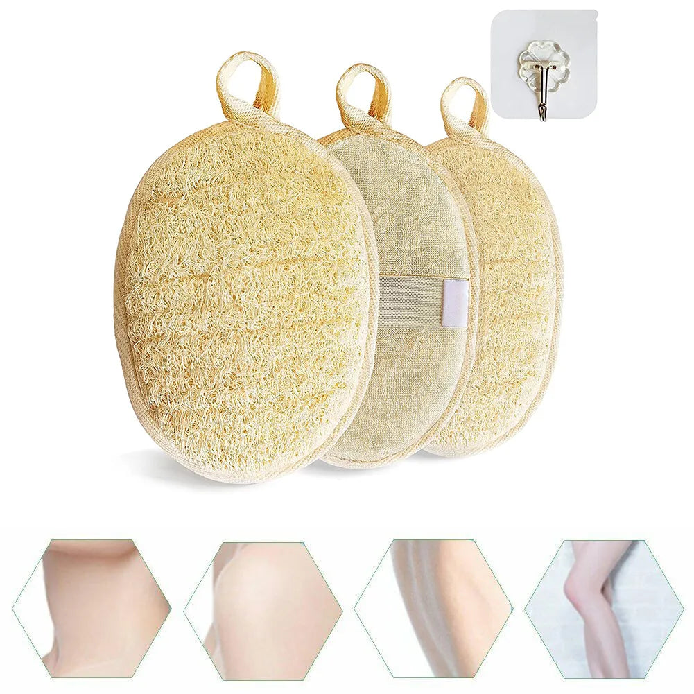 Lot de 3 éponges exfoliantes en loofah naturelle