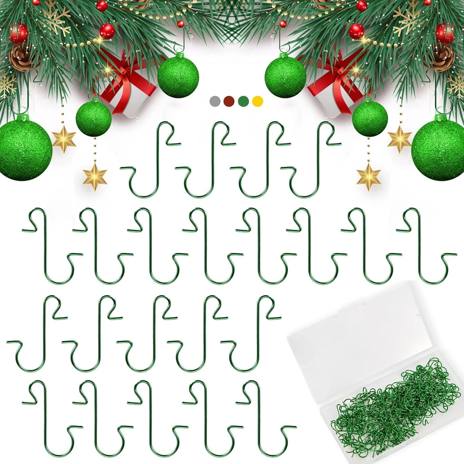 Lot de 300 Crochets Métalliques de Suspension pour Boules de Noël