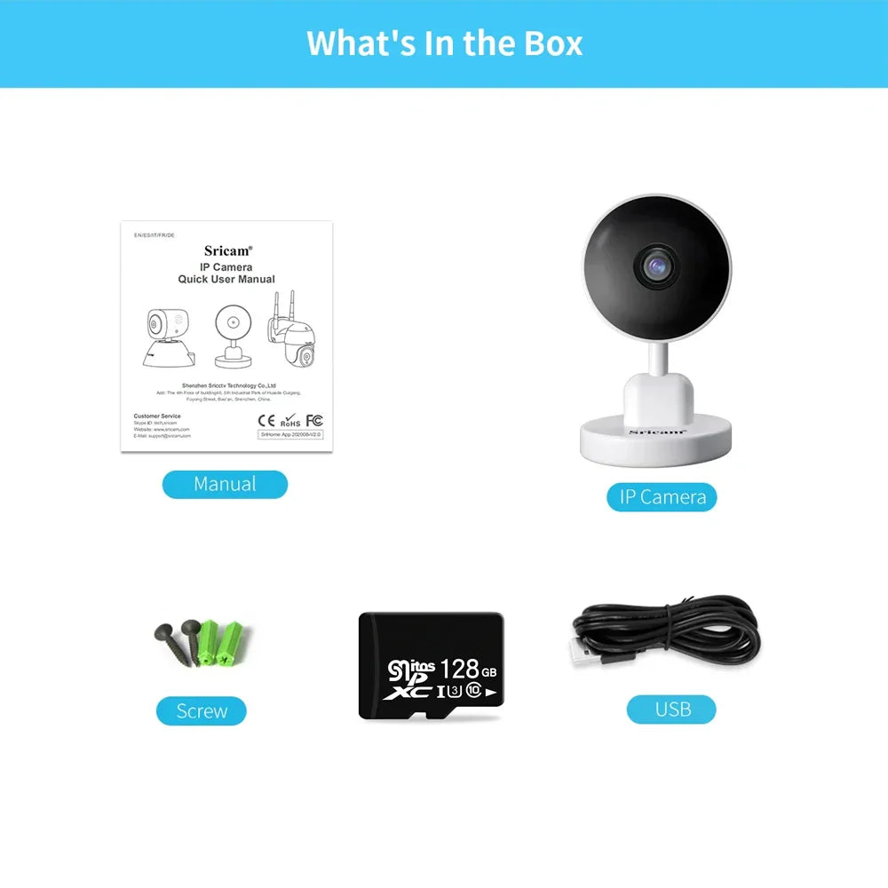 Caméra de surveillance intérieure IP WiFi HD 2MP