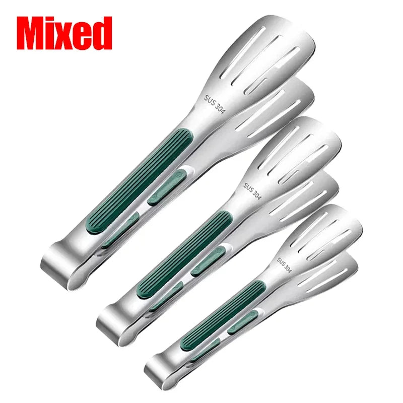 Lot de 3 Pinces Alimentaires pour BBQ en Acier Inoxydable