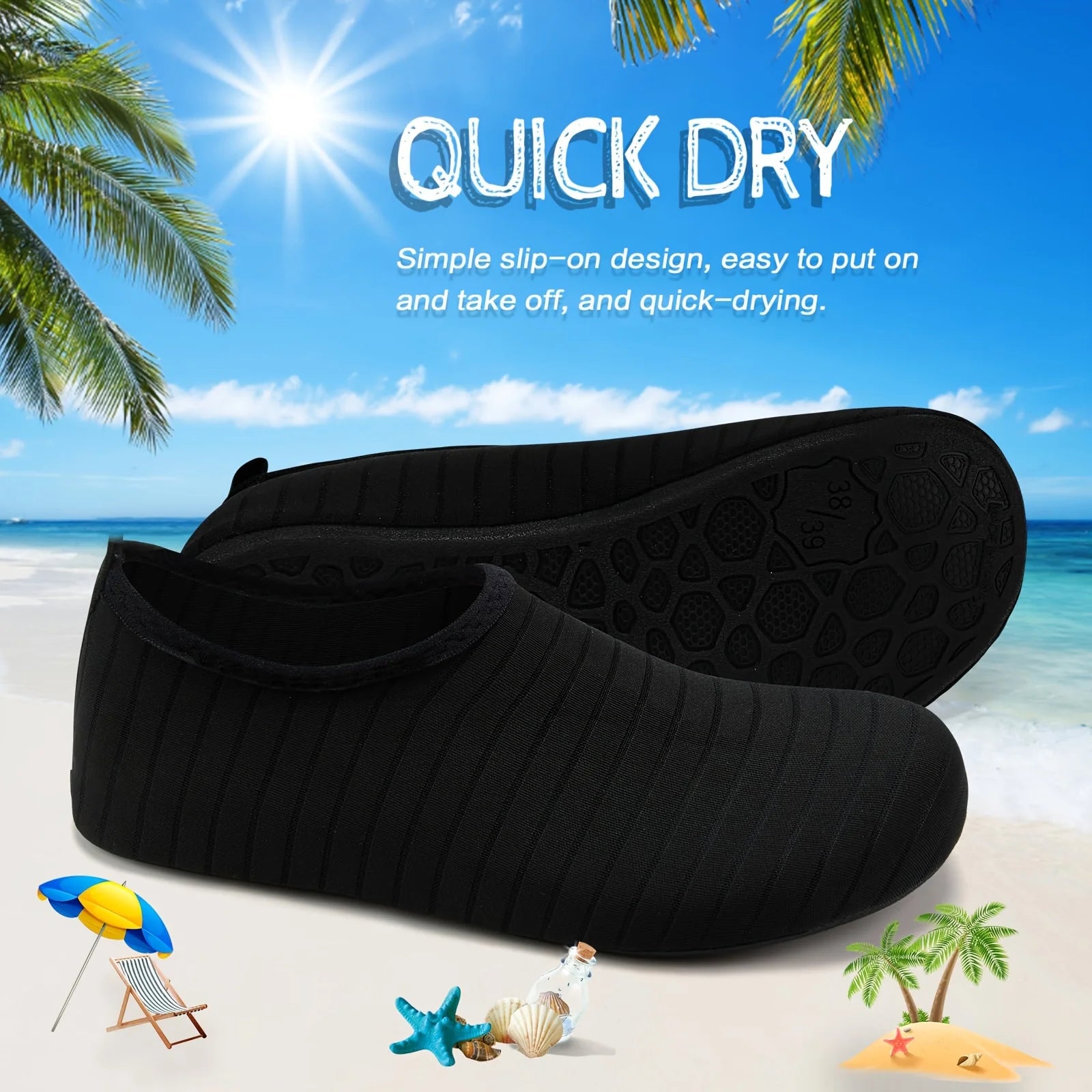 Chaussons Aquatiques Étanches à Séchage Rapide & Antidérapants