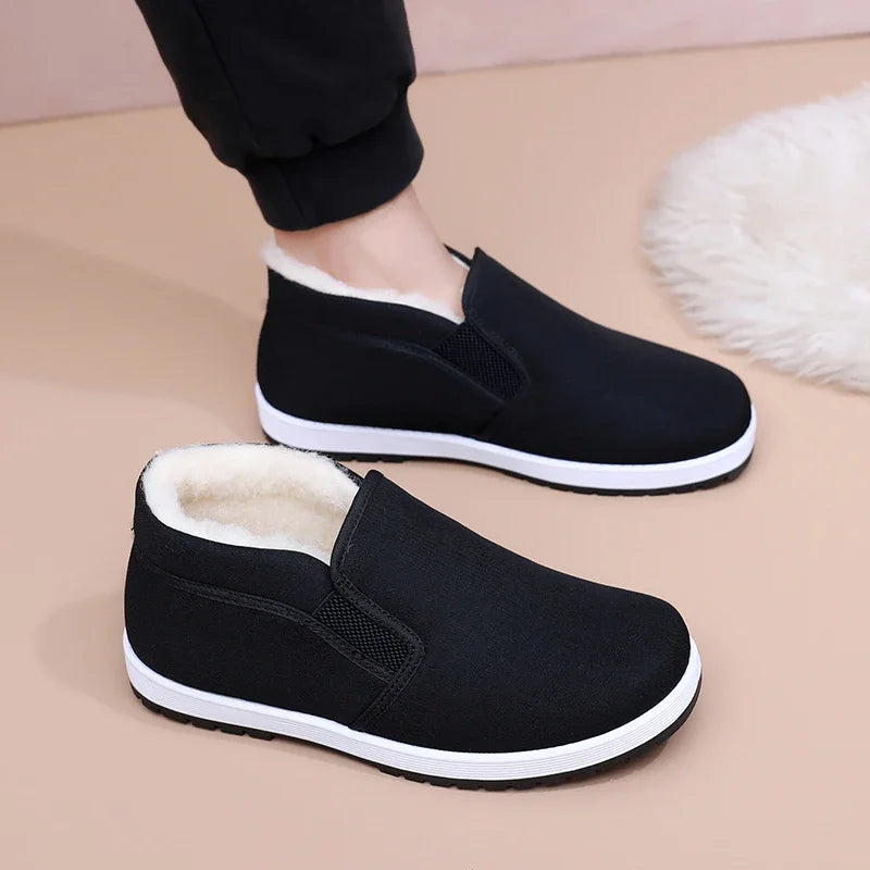 Chaussures Slip-On d'Hiver Antidérapantes à Doublure Fourrure