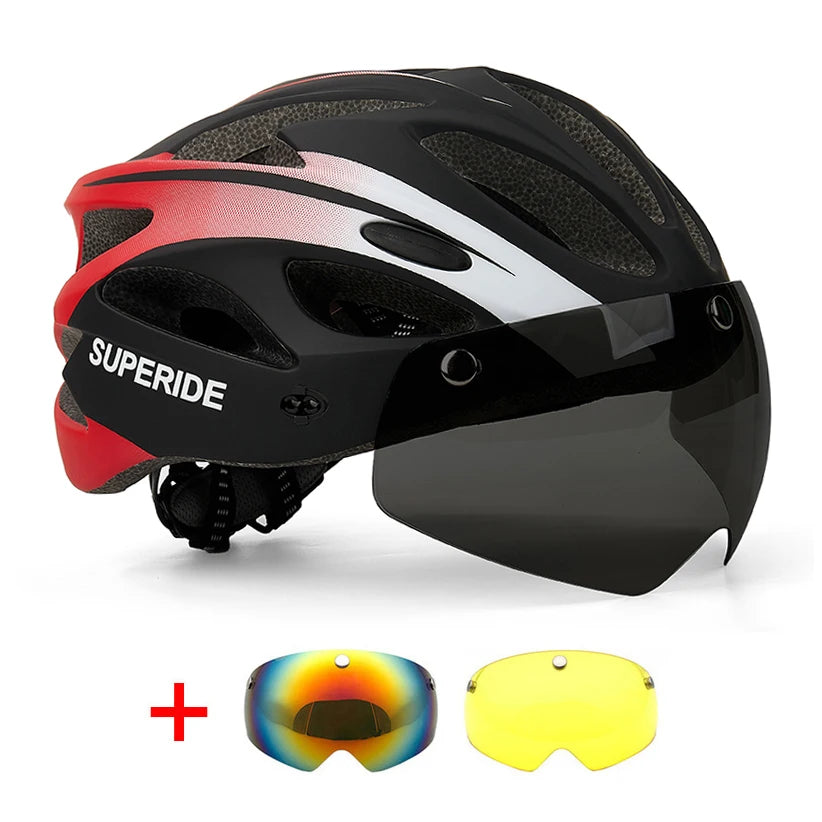 Casque Vélo Ultra Léger avec 3 Visières Amovibles et magnétiques