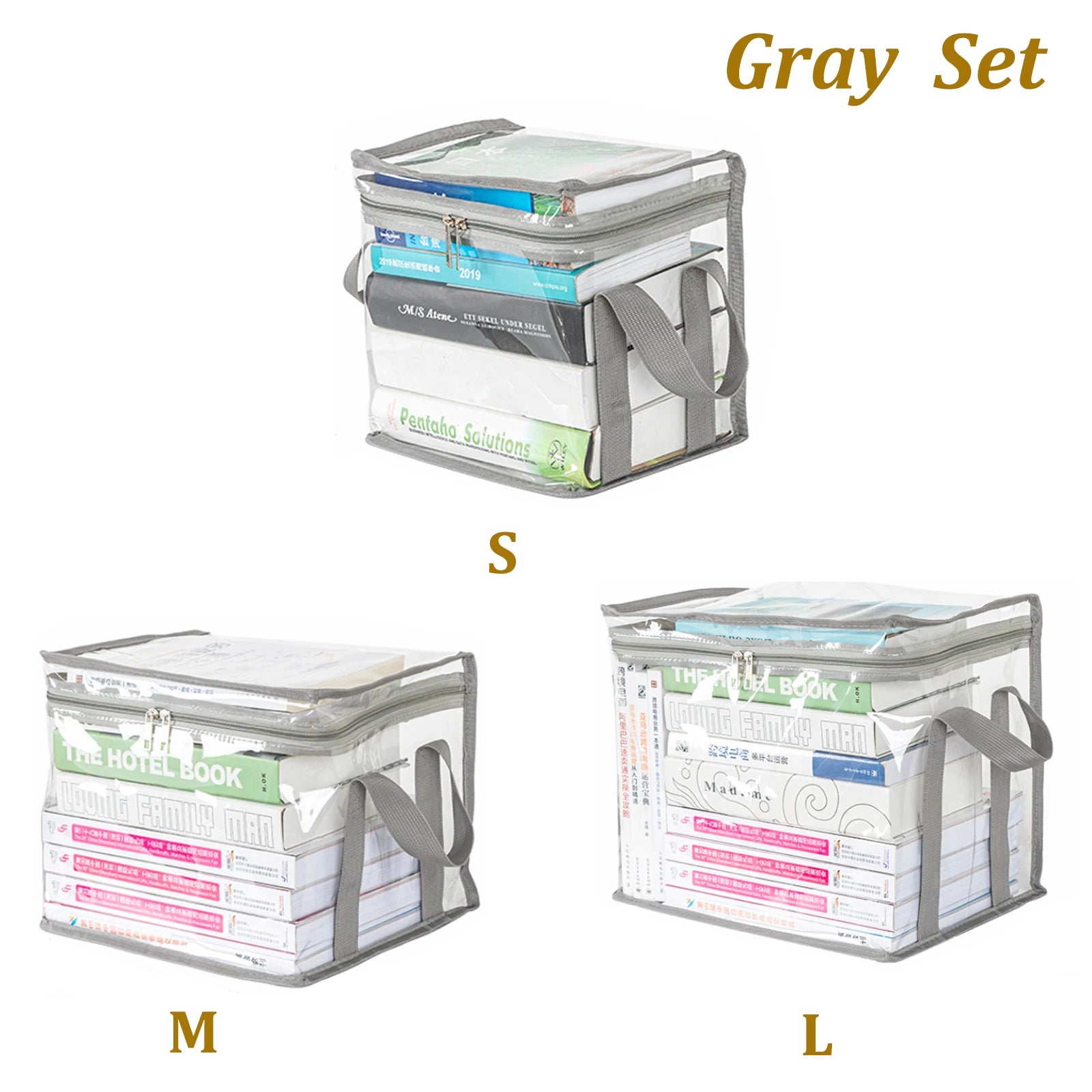 3x Sacs de rangement pour Livres, Jouets, CD, DVD...