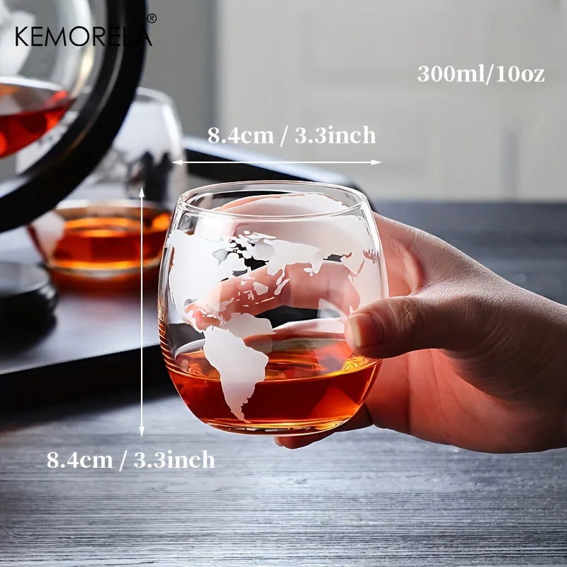 Carafe Whisky Globe + 2 Verres OFFERTS - Idée Cadeau