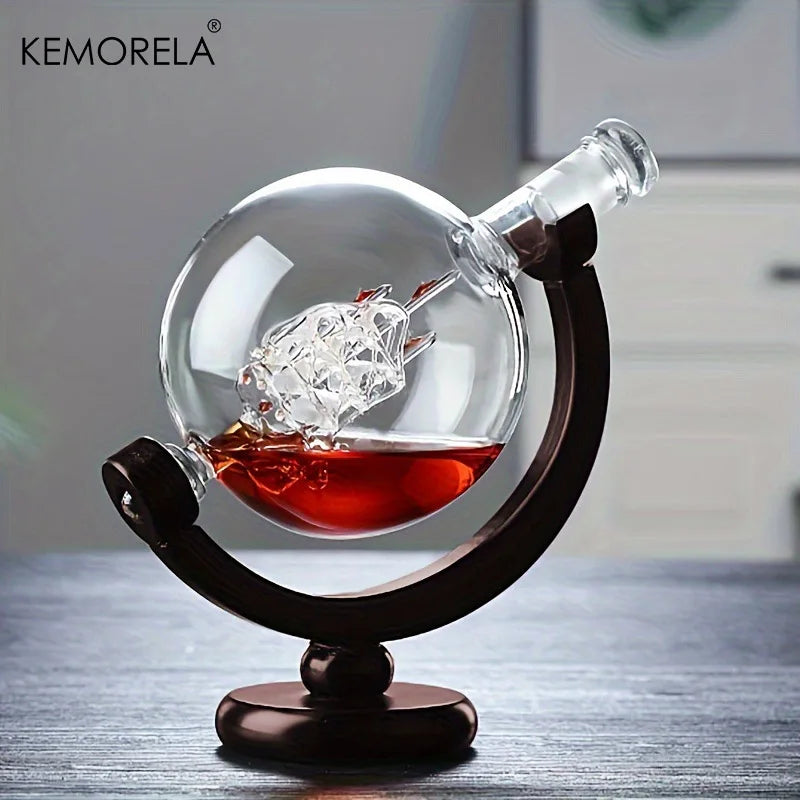 Carafe Whisky Globe + 2 Verres OFFERTS - Idée Cadeau