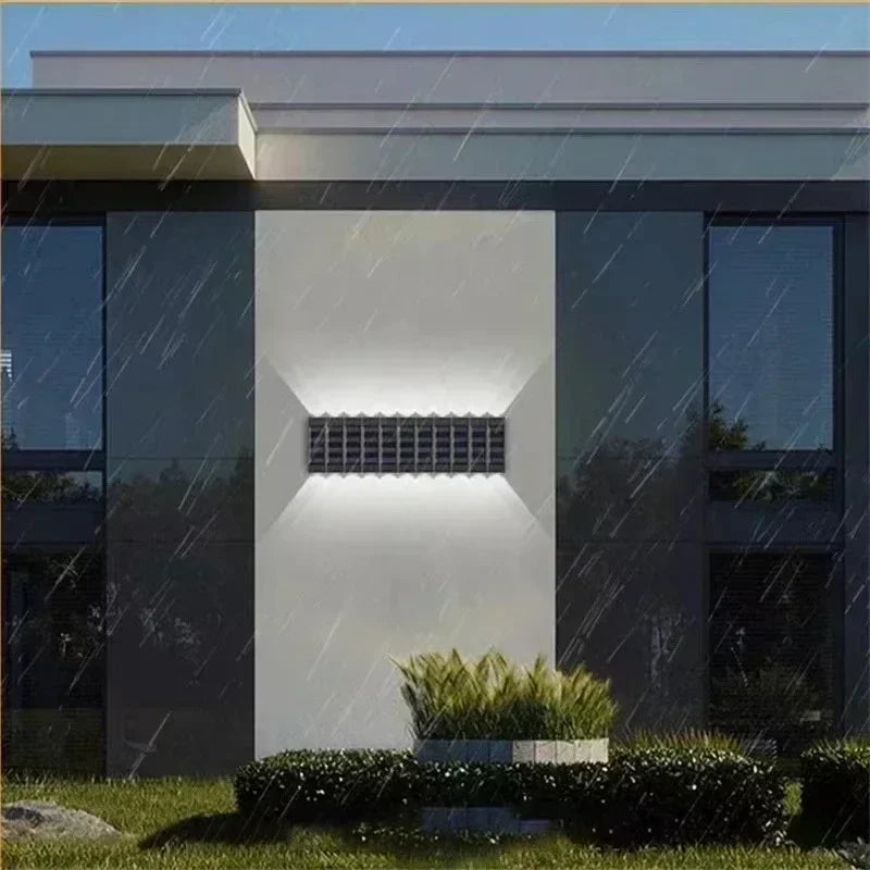 Lot de 4 Appliques Solaires Murales Doubles Faisceaux 16LED 1200mAh