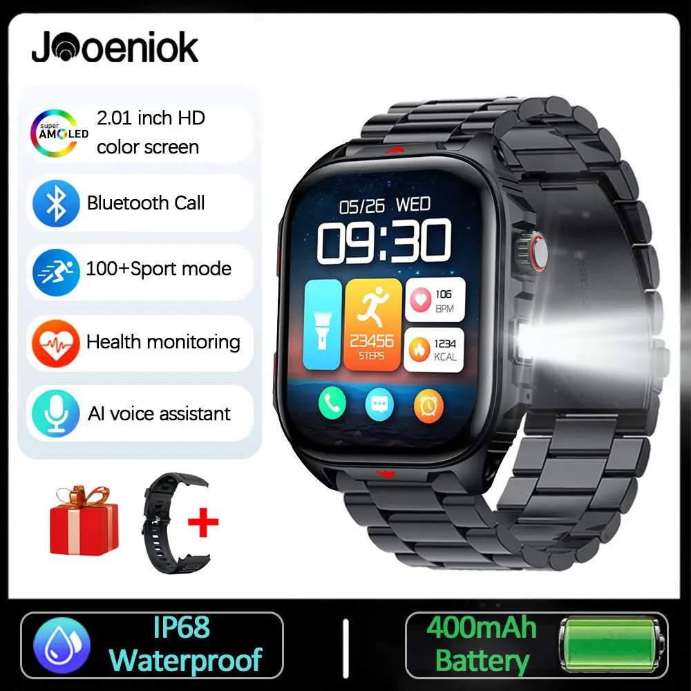 Montre Connectée Étanche avec Lampe LED Intégrée + Bracelet OFFERT