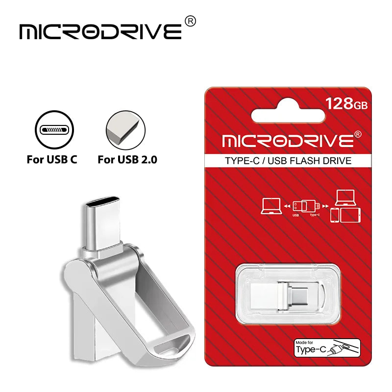 Mini Clé USB 2 en 1 MicroDrive Flash - 16GO à 512GO