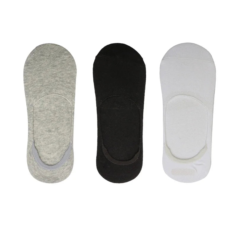 Chaussettes Bateau Invisibles en Coton Respirant avec Silicone - Homme