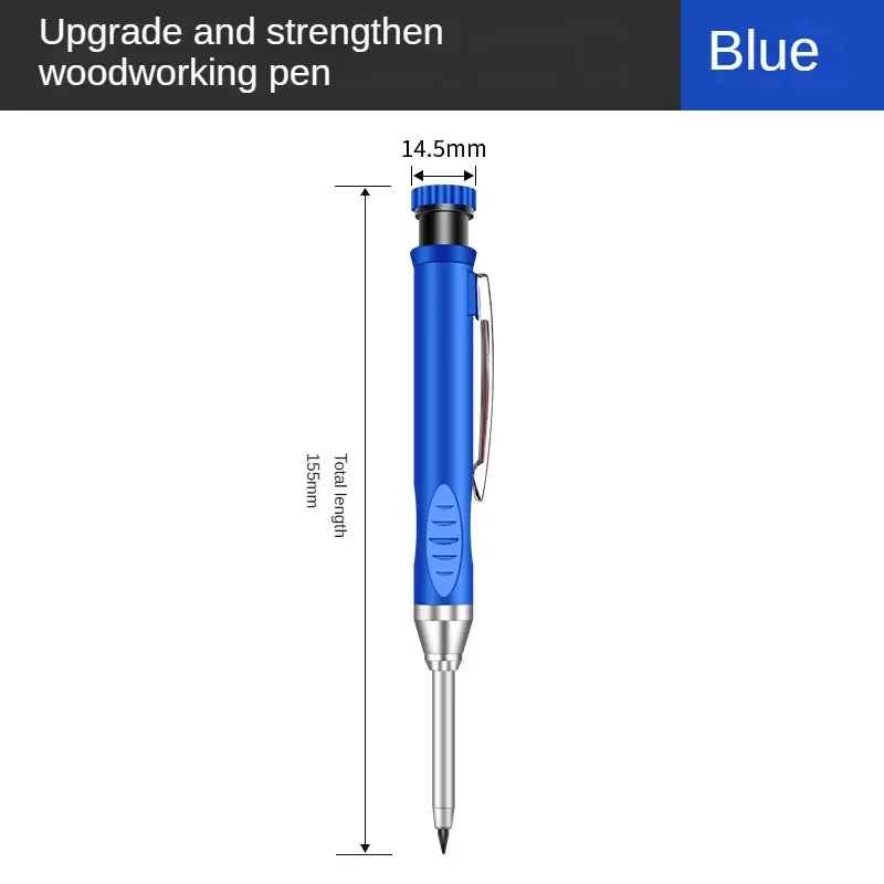 Crayon de Charpentier 2.8mm avec Taille-Crayon Intégré + Recharges Mines OFFERTES