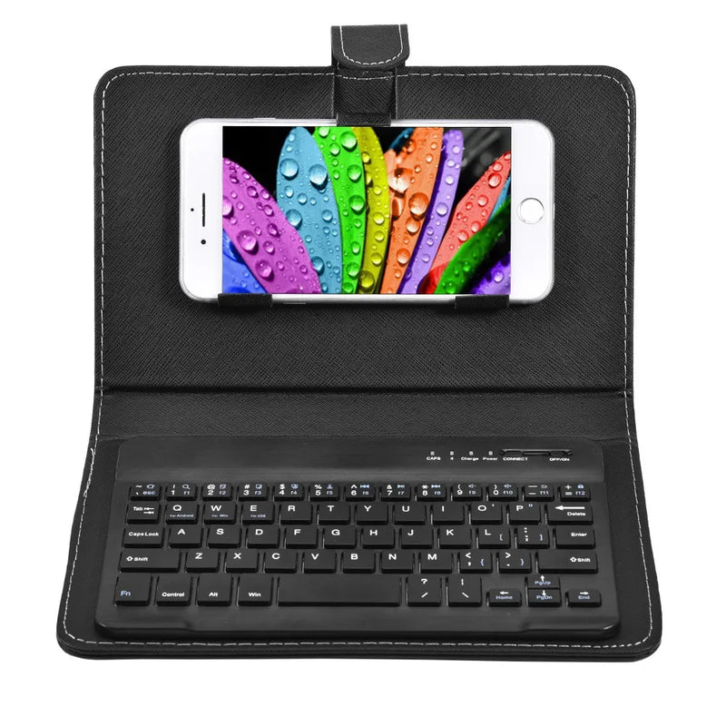 Mini clavier sans fil Bluetooth pour Smartphone - Avec étui en cuir PU