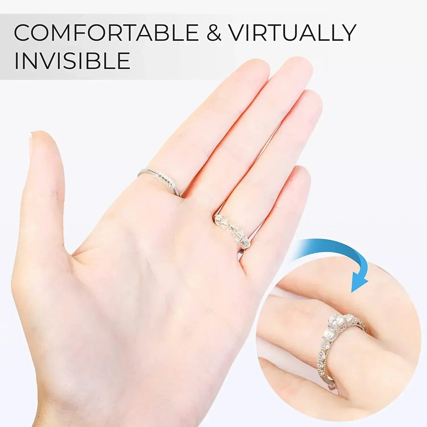 8PCS Réducteur en Silicone de taille de bague
