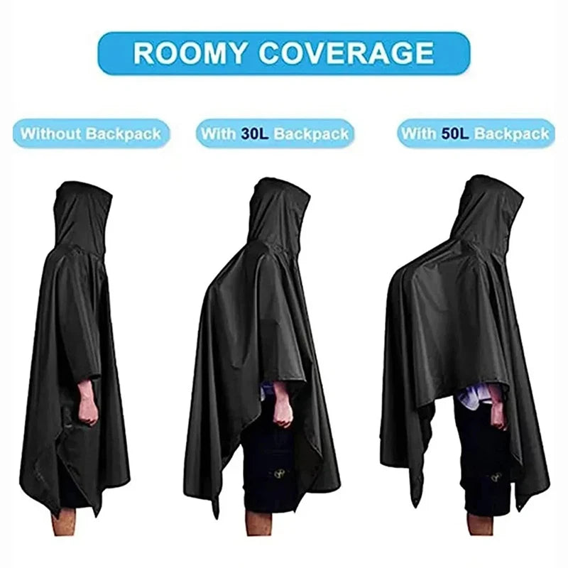 Poncho de Pluie 3 en1 - Imper, Bâche & Tente
