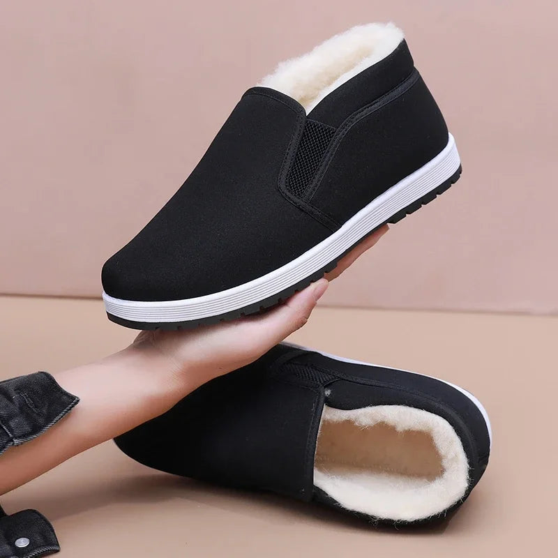 Chaussures Slip-On d'Hiver Antidérapantes à Doublure Fourrure
