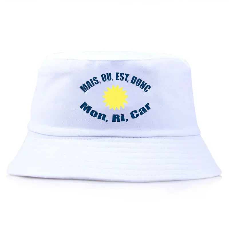 Chapeau Bob d'été Réversible "Mais, ou, est, donc, mon, ri, car"